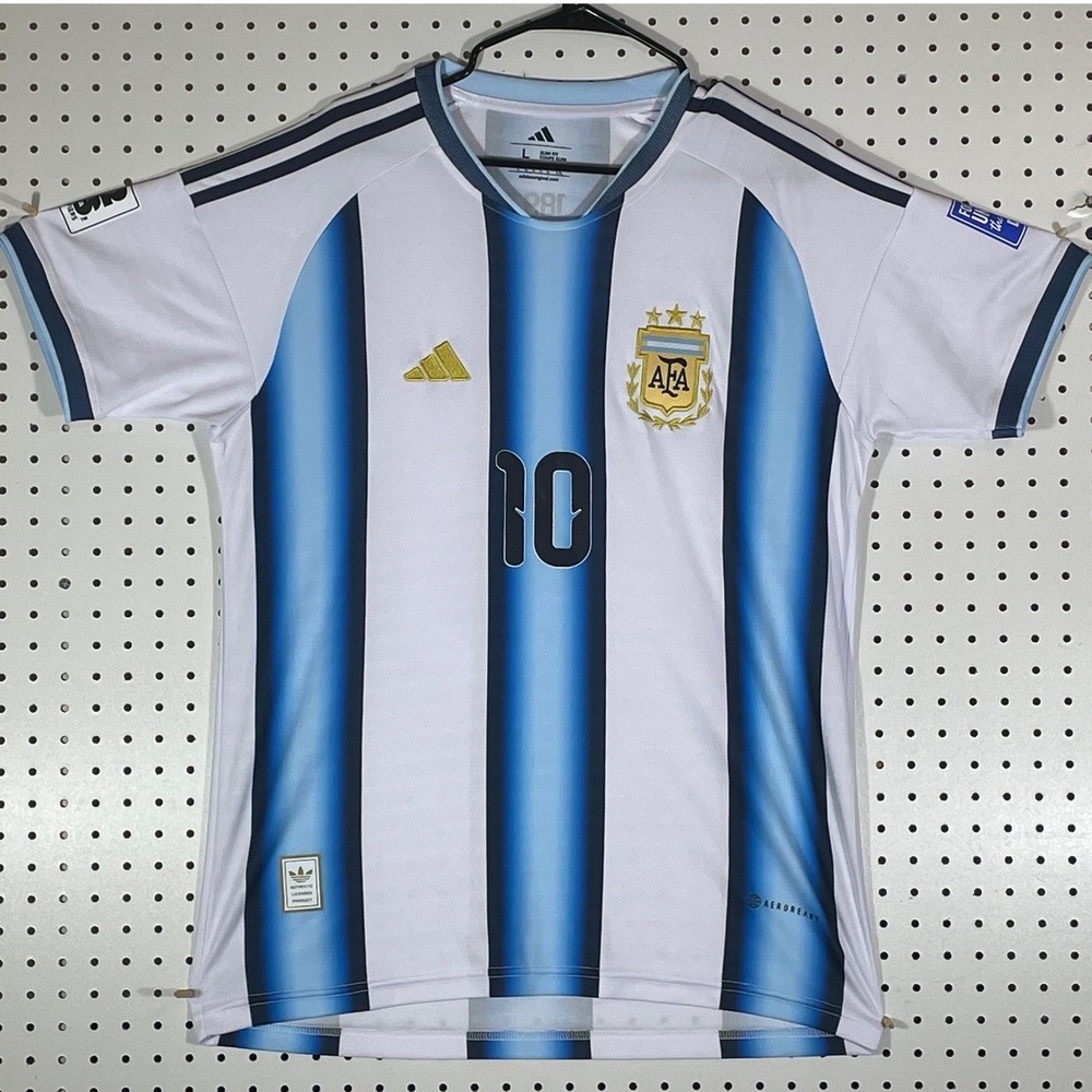 Argentina Messi 10 Fan Jersey 2024 Home World Cup Qualifiers Men Large